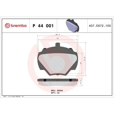 Afbeelding van Brembo Remblokset P 44 001