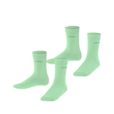 Afbeelding van ESPRIT Uniseks kind Sokken Foot Logo 2 Pack K SO Katoen eenkleurig Multipack Paar, Groen (After Eight 7134), 23 26