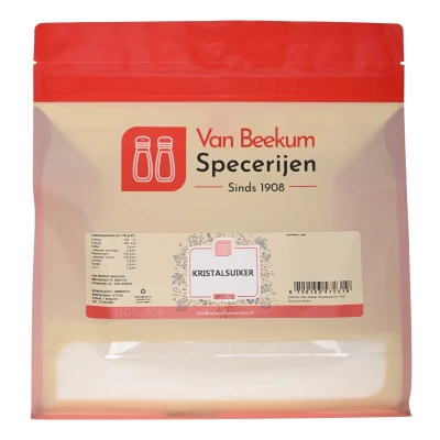 Afbeelding van Van Beekum Specerijen Kristalsuiker 1 kilo (hersluitbare stazak)