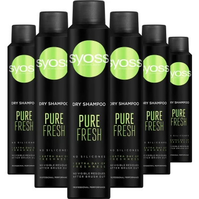 Afbeelding van Syoss Pure Fresh droogshampoo 6x 200ml multiverpakking