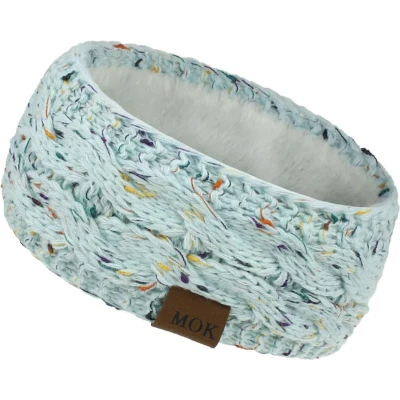 Afbeelding van Warme gebreide fleece gevoerde winter hoofdband, Kleur Blauw, Onesize, haarband,