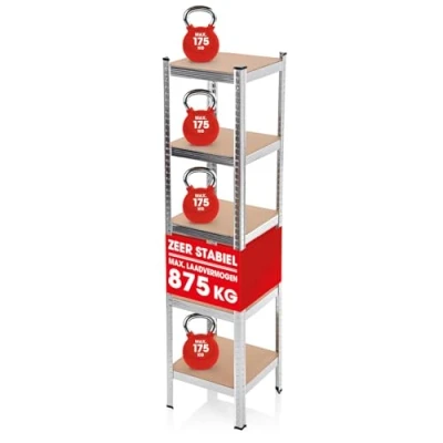 Afbeelding van EASYmaxx 2 in 1 zware plank &amp; werkbank, 180 x 40 cm 875 kg draagvermogen, 175 per niveau