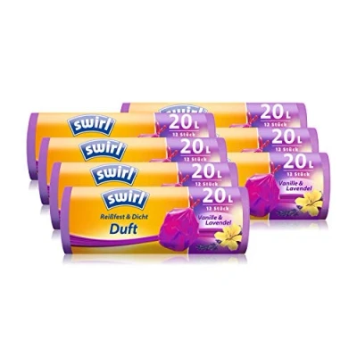 Afbeelding van Swirl Vuilniszakken, 20 l, geur: vanille/lavendel, 7 x 12 stuks