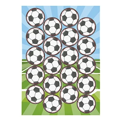 Afbeelding van Dekora Eetbare decoratie van Azym voor verjaardagstaart, kinderen, met het silhouet, Azyme, mini voetballen, 3,4 cm