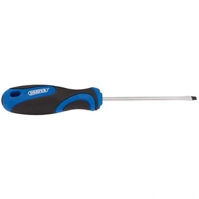 Afbeelding van Draper 48919 Plain Slot Schroevendraaier met Soft Grip Handvat, 3,2 mm x 75 mm, Blauw