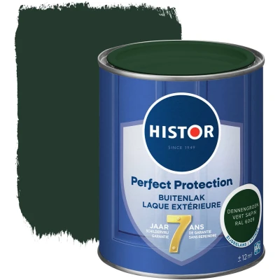 Afbeelding van Histor Perfect Protection Buitenlak Houtlak Houtverf voor Buiten Zijdeglans Verf Hout Buitenverf Dennengroen RAL 6009 0.75 L