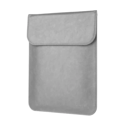 Afbeelding van Allinside 13&quot; laptophoes voor MacBook Air 2018 2020 (A2337 M1 A1932 A2179)/ Pro 2016 (A2338 A2251 A2289 A2159 A1989 A1706 A1708), synthetisch leer, grijs