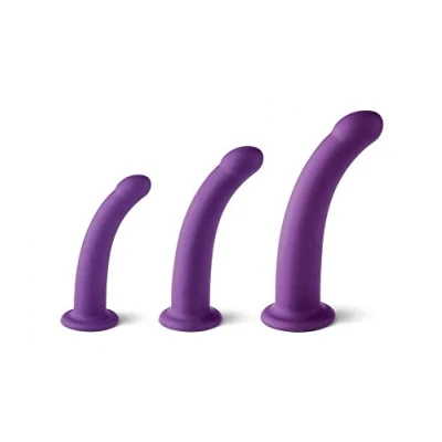 Afbeelding van Virgite Dildo Set voor Universeel Strap on Harnas paars