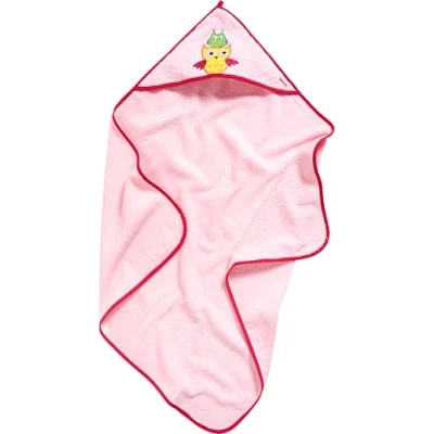 Afbeelding van Playshoes Handdoek met capuchon voor kinderen75x75cm Uil Roze maat Onesize