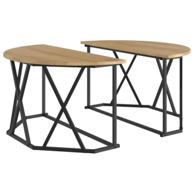 Afbeelding van vidaXL Ambachtelijk Eiken, Zwart MDF, Metaal Groot Decoratieve Inlays