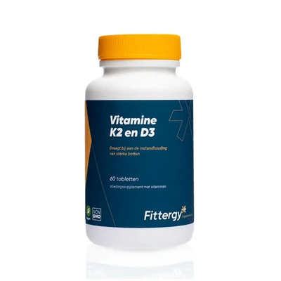 Afbeelding van Fittergy K2 45mcg En D3 25mcg Vegan 60tb