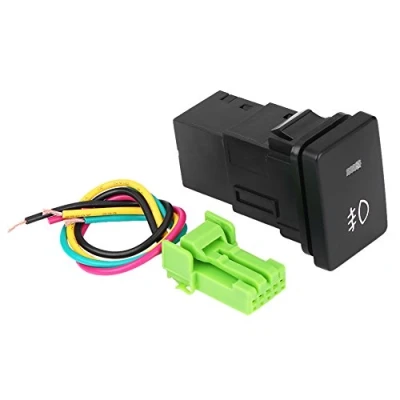 Afbeelding van Drukschakelaar, tuimelschakelaar, aan uit Toggle mistlamp, schakelaar, DC 12 24 V draad, aan/uit led drukknop, voor Camery, Yaris Highlander, Prius Carora, mistlampen, patroon