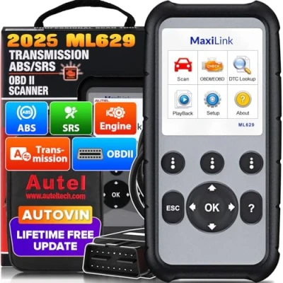 Afbeelding van Autel MaxiLink ML629 Verbeterde OBD2 Diagnoseapparaat Scanner, 2024 Nieuwste Versie Van AL619, ML619, ABS SRS Motor Transmissie Diagnose, Automatisch VIN, DTC Opzoeken, Gereedtest