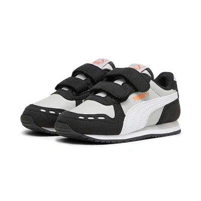 Afbeelding van Puma Cabana Racer 20 Unisex Sneakers laag voor kinderen, Maat: 25, Ash gray/white/black Textiel/ synthetisch