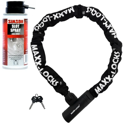 Afbeelding van Maxx Locks Picton Kettingslot ART 2 Fietslot Inclusief Slot Spray Ketting van 8,3 mm Dikke Schakels met keurmerk Geschikt voor Electrische Fiets en Fatbike 90 cm