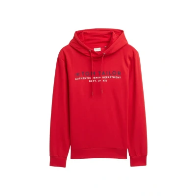 Afbeelding van TOM Tailor MIT Logoprint Hoodie, Heren, Maat: XXL, Samba red
