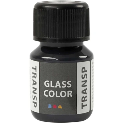 Afbeelding van Glasverf Porseleinverf Verf Voor Porselein En Glas Transparant Zwart Glass Color Creotime 30ml