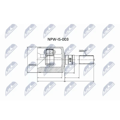 Afbeelding van Homokineet reparatie set, aandrijfas NTY NPW IS 003