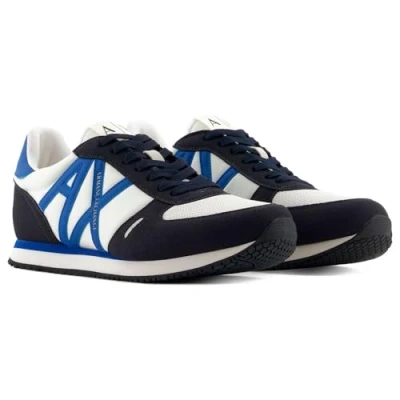 Afbeelding van Armani Exchange Heren Rio Side Logo sneakers, Deep Navy + Off White, 41 EU, EU