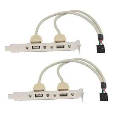 Afbeelding van SinLoon 2 Poorten USB 2.0 Achterpaneel Uitbreiding Houder naar IDC Moederbord 9 pins kabel Host Adapter Pack