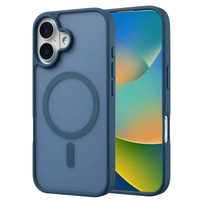 Afbeelding van Apple iPhone 16 MagSafe Hoesje Kunststof imoshion Hardcase/Backcover Donkerblauw Telefoonhoesje