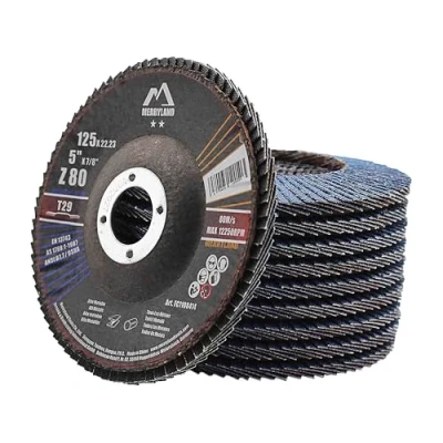 Afbeelding van Merryland Lamellenschijf 125 Metaal voor Haakse Slijper, 125mm Korrel 80 T29 Klepschijf Waaierslijpschijf Blauw Zirkonium Korund 10 Stuks, Schuurschijf Roestvrij Staal Ijzer, Craft Line FC1108414
