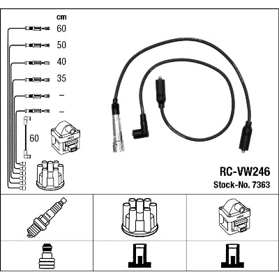 Afbeelding van Bougiekabelset NGK 7363