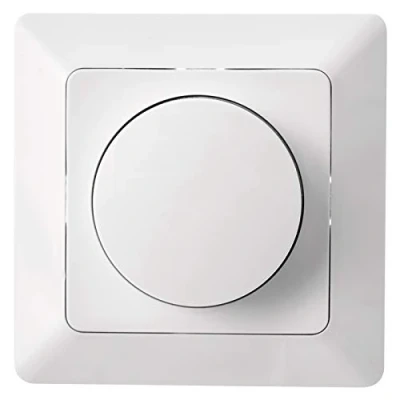 Afbeelding van EMOS A6003.0 Led dimmer met draaiknop voor dimbare ledlampen en halogeenlampen, inbouw draaidimmer/dimschakelaar, 7 110 W/VA, wit