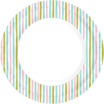 Afbeelding van Duni Papieren Borden Stripes 22 Cm 10 Stuks