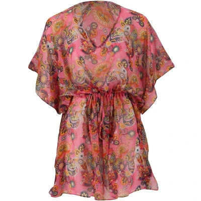 Afbeelding van Overtop Dames Beach Zomerjurkje Multi/Pink