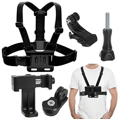 Afbeelding van Borstbandhouder voor mobiele telefoon, multifunctionele riemhouder verstelbare fixatiehouder GoPro Hero 2018/7/6/5/4/3, sessie, camera