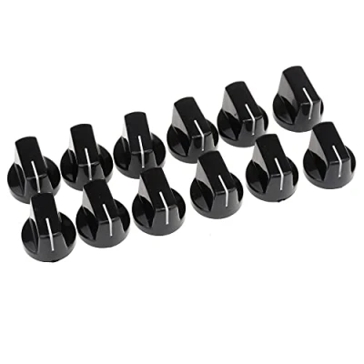 Afbeelding van Musiclily Pro Universeel Inch/Metrische Maat Kunststof Gitaar Versterker Effectpedaal Knop, Zwart (12 Stuks)