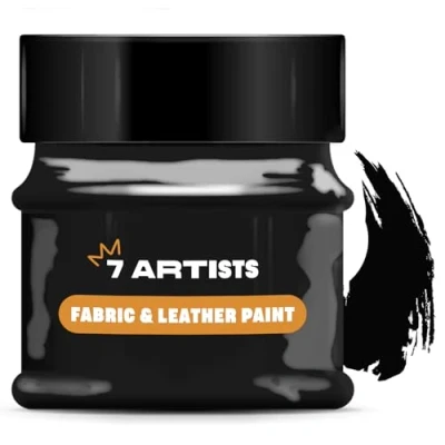 Afbeelding van 7 Artists Textielverf Zwart 50 ml Textile Paint Leer Schilderen Leerverf Permanente Schoenschilderen Schoenverf Fabric