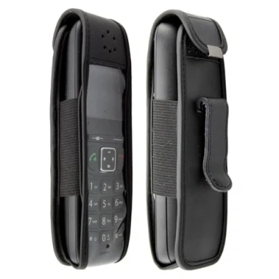 Afbeelding van caseroxx Leren tas met riemclip voor Gigaset AS690 uit echt leer, mobiele telefoonhoes riem (met venster gemaakt van vuilafstotende transparante film erin zwart)