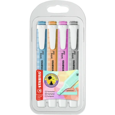 Afbeelding van Markeerstift STABILO Swing cool 275/4 pastel assorti etui à 4 stuks