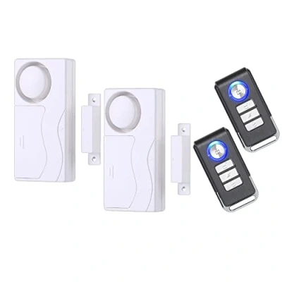 Afbeelding van Lancoon Deuralarm met afstandsbediening 2 stuks, draadloze huisbeveiliging venster open magnetische sensor inbreker alarm voor thuis garage appartement kinderen veiligheid