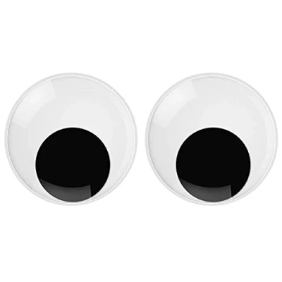 Afbeelding van wiebelogen, 2 delige, grote, zelfklevende, enorme Googly ogen voor handgemaakte doe het zelf knutselwerk op kerstfeest (76 mm).