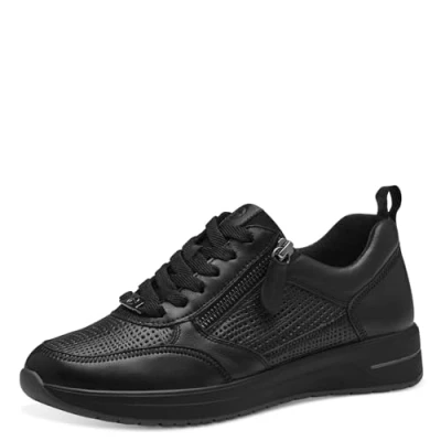 Afbeelding van Tamaris Sneakers laag, Dames, Maat: 37, Black structur Leer en textiel