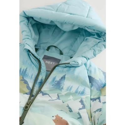 Afbeelding van Next Winterjas turquoise / cognac groen kiwi