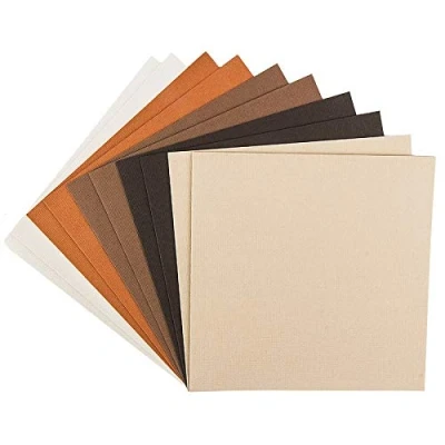 Afbeelding van Ideen mit Herz Wenskaartenset, 10 gekleurde kaarten &amp; witte enveloppen, elegante linnen look, kleurrijk, ideaal voor liefde, felicitaties verjaardag, bruiloft, enz. (crème/bruin, 16 x cm)