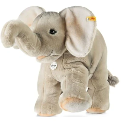 Afbeelding van Steiff Trampili Olifant 064043, knuffeldier voor kinderen, pluche olifant, zacht en wasbaar, grijs, 45 cm