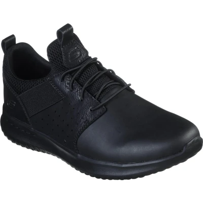 Afbeelding van Skechers Delson Axton Slip On Sneakers voor heren, Zwart Leer Bbk, 47.5 EU