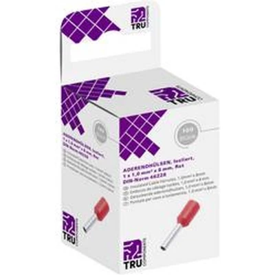 Afbeelding van TRU COMPONENTS T1904C053 Adereindhulzen 1 mm² Deels geïsoleerd Rood 100 stuk(s)