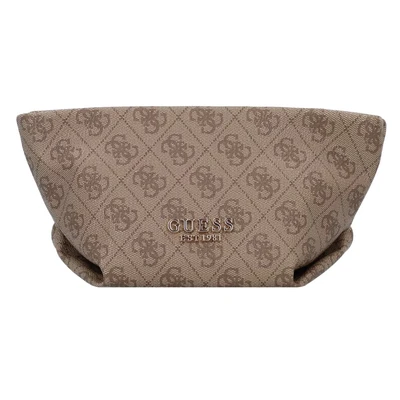 Afbeelding van GUESS Cosmetische tas Eco Evaine Make Up Bag Latte Logo / Brown Lichtbruin