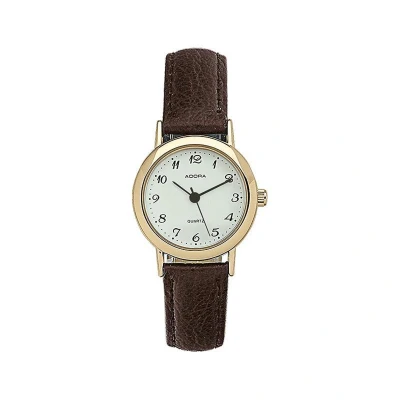 Afbeelding van Adora dames horloge Bruin leren band AB6340