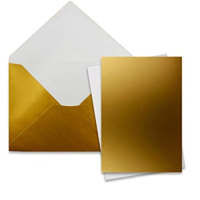 Afbeelding van FarbenFroh by GUSTAV NEUSER kaarten met enveloppenset enkele DIN A5 (14,8 x 21 cm) goud enveloppen C5 15,4 22 cm natte plakrand