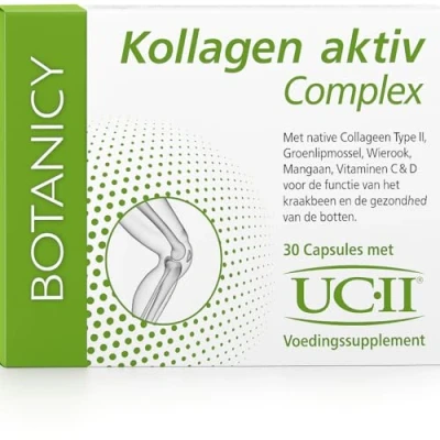 Afbeelding van BOTANICY Collageen Aktiv Complex uniek kraakbeen /botcomplex met gepatenteerd UC II collageen, 100% natuurlijk voor botten en gewrichtsgezondheid (30 capsules, maandverpakking)