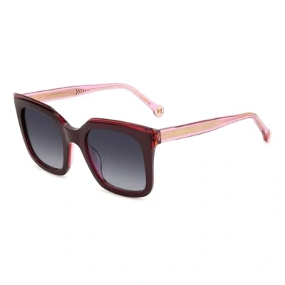 Afbeelding van Carolina Herrera Donna HER 0249/G/S 0T5/9O Occhiali da sole Acetato Bordeaux Grigio Squadrata Sfumato
