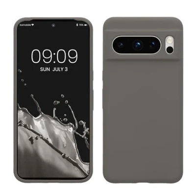 Afbeelding van kwmobile telefoonhoesje geschikt voor Google Pixel 8 Pro Hoesje met siliconen coating Smartphone case in steengrijs