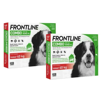 Afbeelding van 2x Frontline Combo Spot On Anti Vlooien en Teken Druppels Hond XL 3 pipetten
